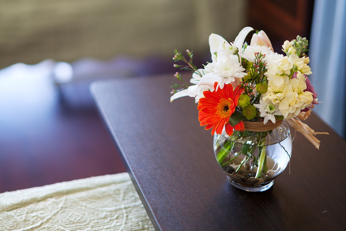 flower arrangement in a bedroom at University Care Center